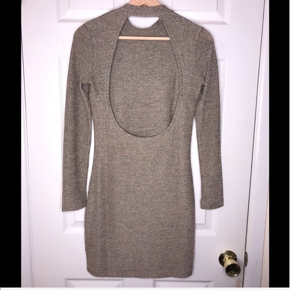 CAPULET Gold Ribbed Bodycon Dress - Picture 5 of 7